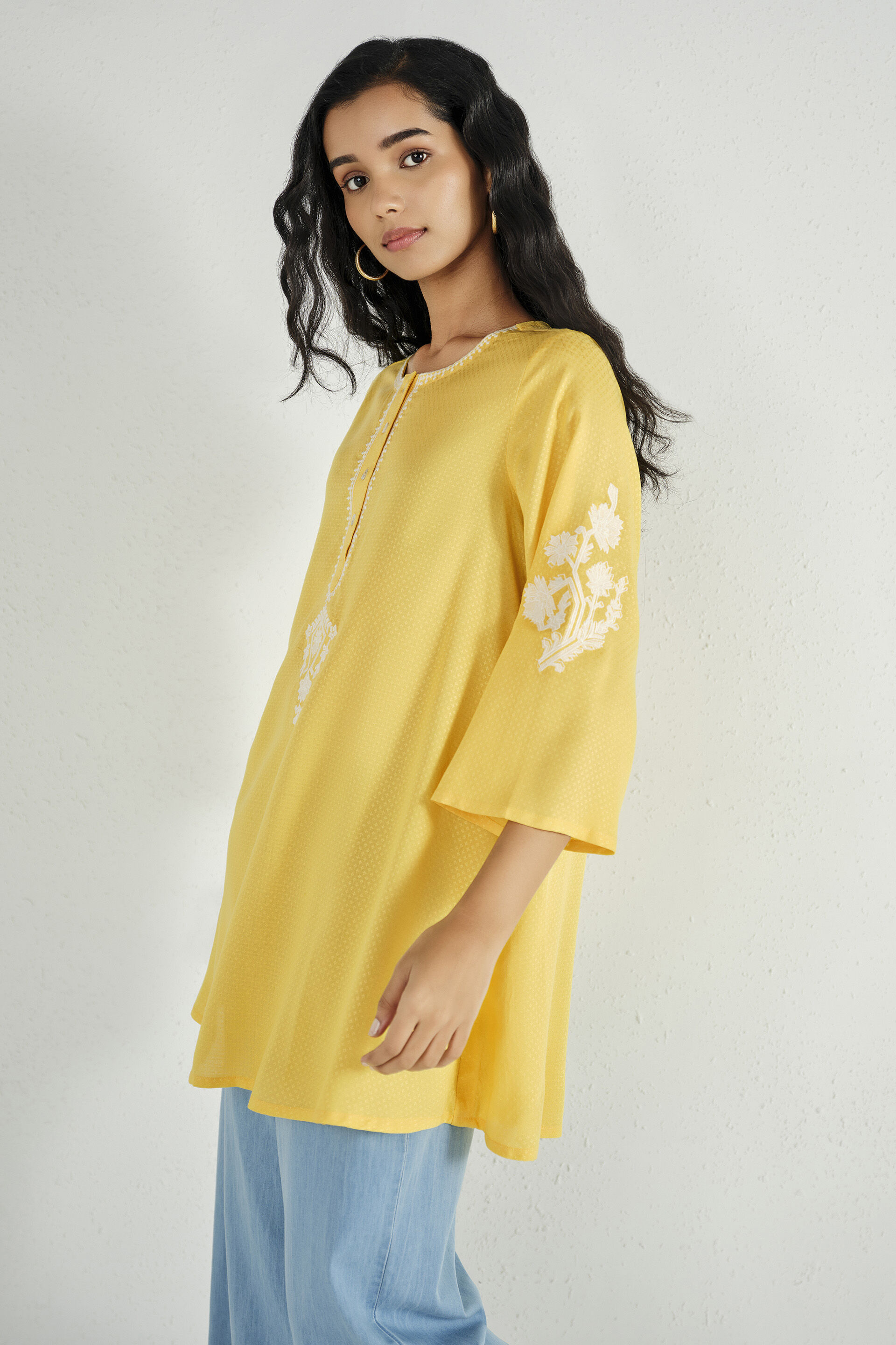 Mohak Yellow Tunic, Mustard, image 3